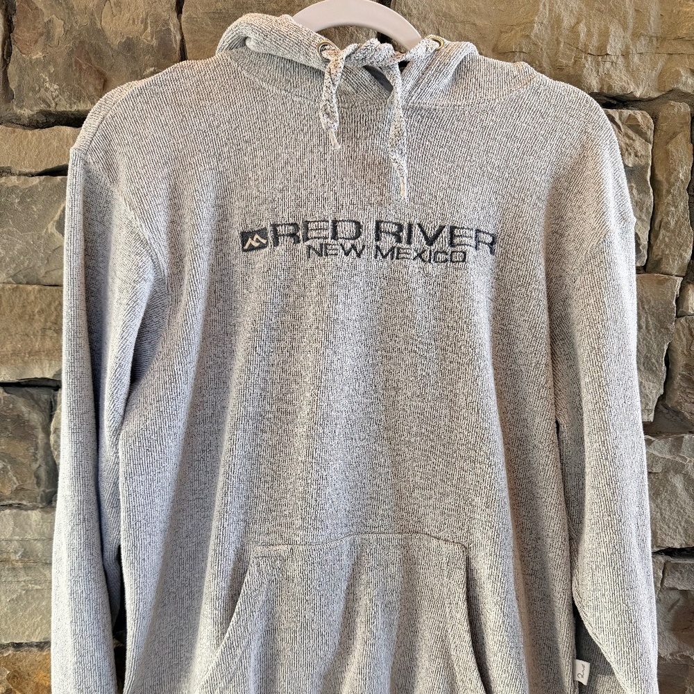 Red River, New Mexico Ragwear Brand Hoodie, Men’s size Medium, light grey